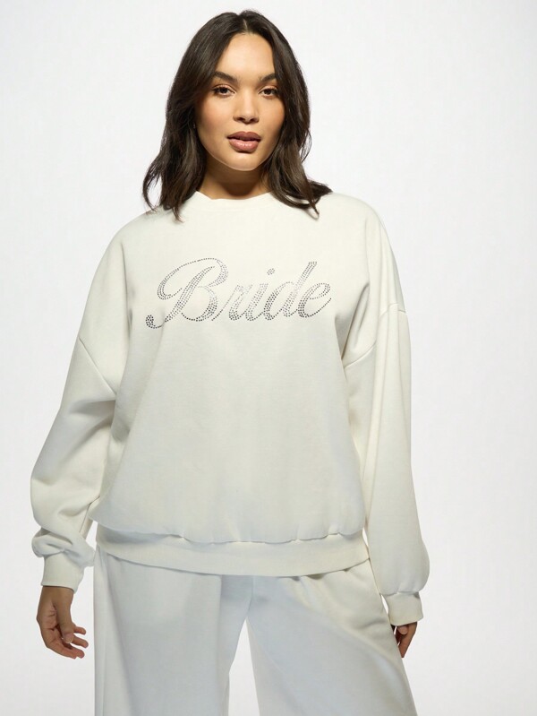 missguided MISSGUIDED MISSGUIDED PLUS Plus Size Oversized Crystal Embellished Sweatshirt