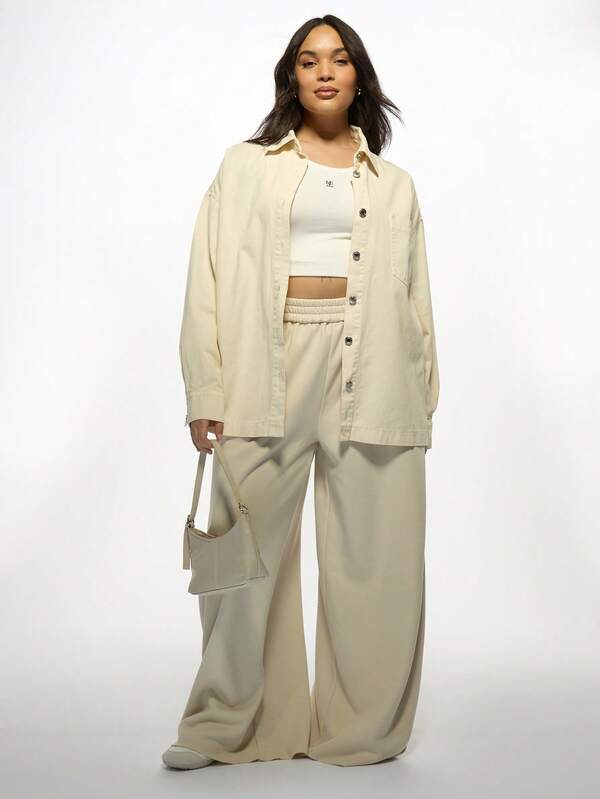 Missguided MISSGUIDED MISSGUIDED PLUS Plus Size Soft Palazzo Sweatpants