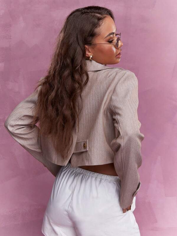Missguided MISSGUIDED Pocket Detail Crop Jacket