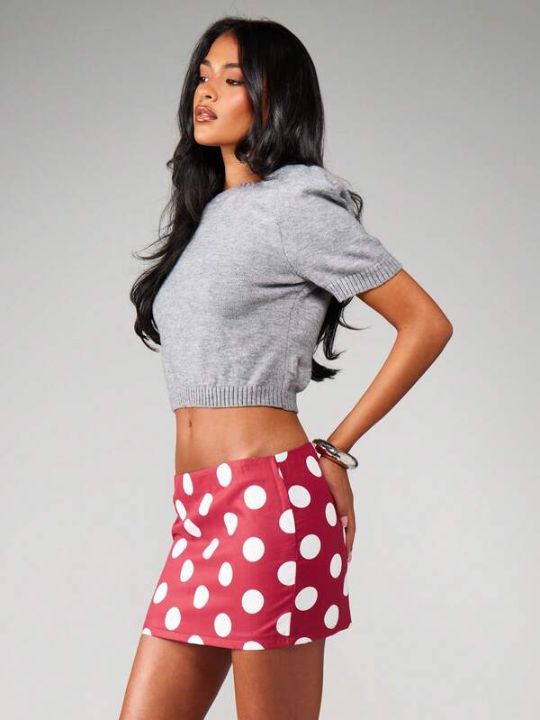 missguided MISSGUIDED Polka Dot Bodycon Mini Skirt