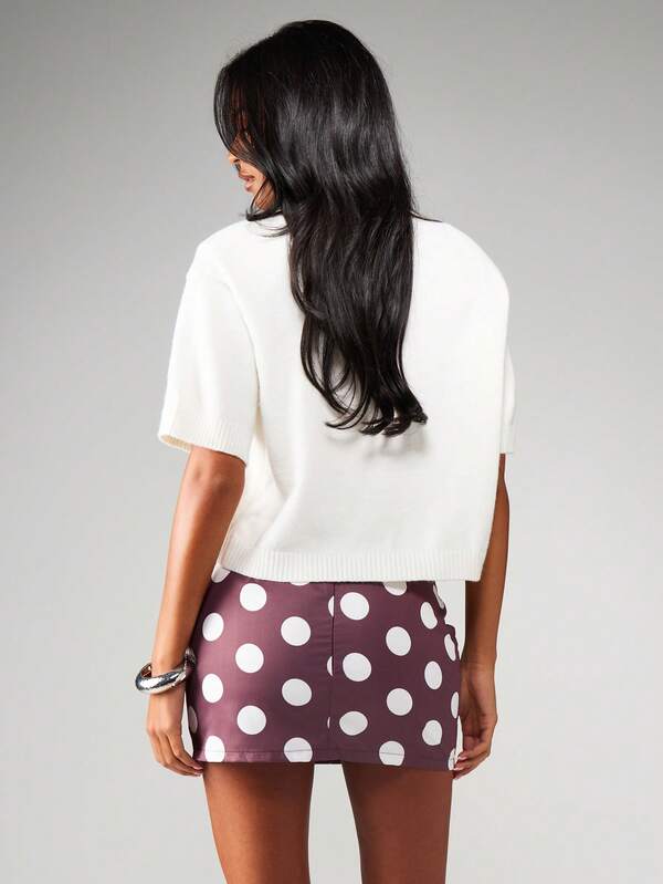 Missguided MISSGUIDED Polka Dot Mini Pencil Skirt