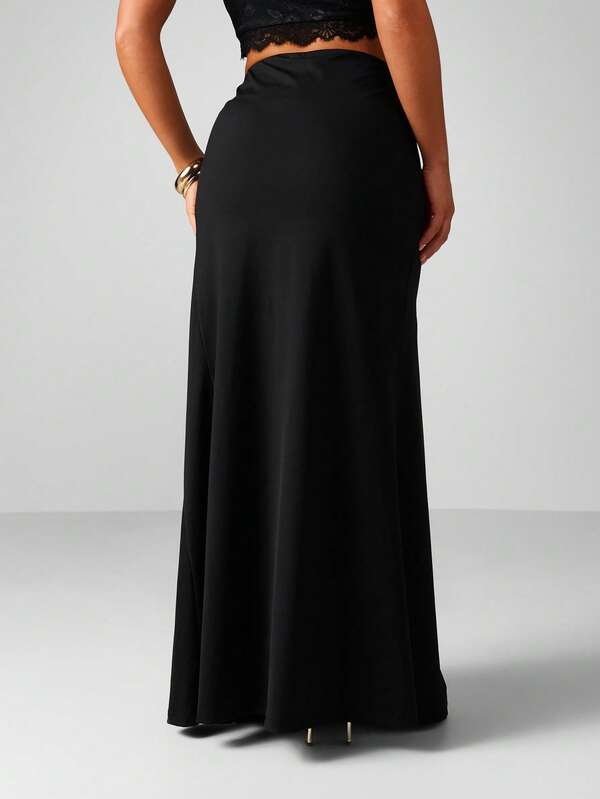 Missguided MISSGUIDED Ruched Side Wrap Maxi Skirt
