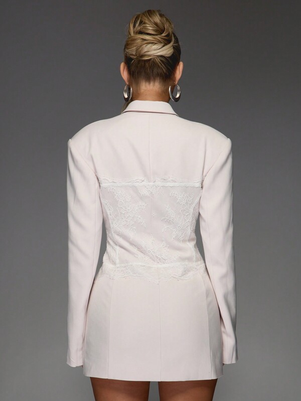Missguided MISSGUIDED Sheer Lace Corset Blazer