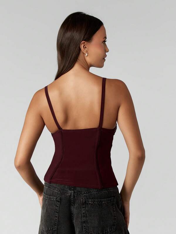 Missguided MISSGUIDED Shirred Bust Corset Tank Top