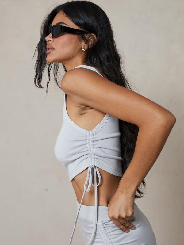 Missguided MISSGUIDED SIde Ruched Crop Tank Top