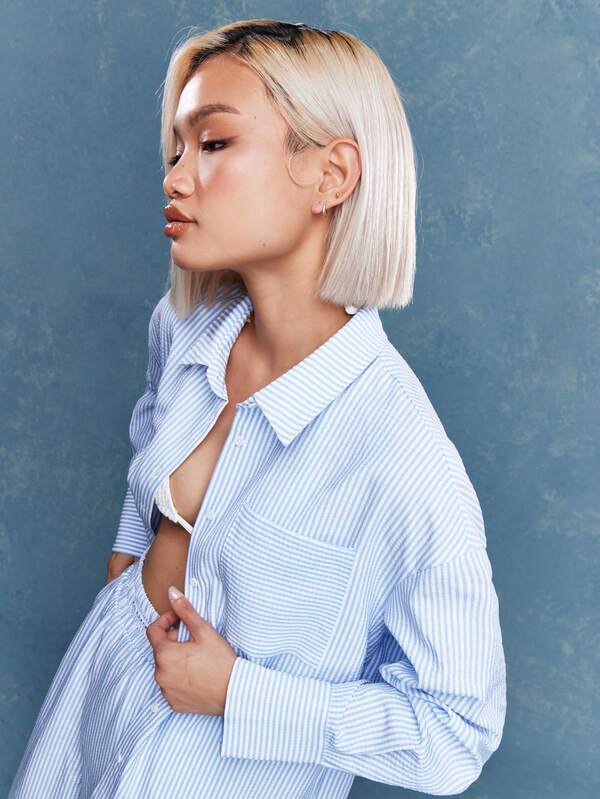 Missguided MISSGUIDED Striped Oversized Shirt