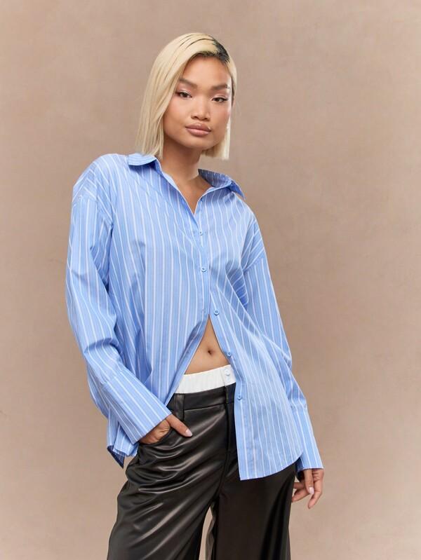 missguided MISSGUIDED Stripes Oversized Shirt