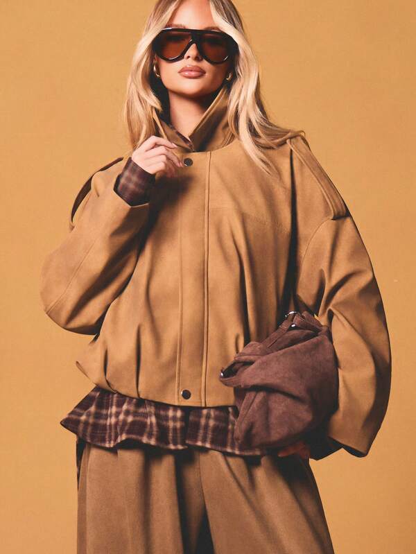 missguided MISSGUIDED Western Suede Bomber Jacket