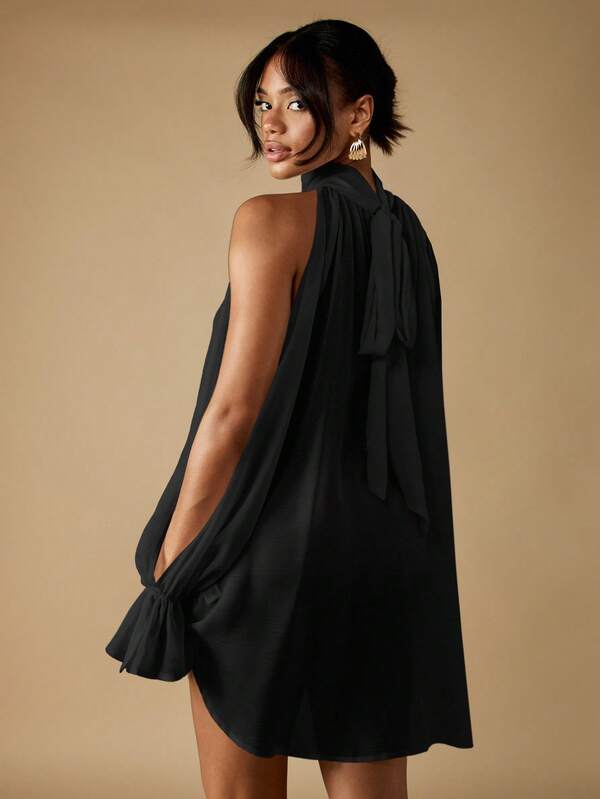 Missguided MISSGUIDED Mock Neck Sleeveless Top With Bow Detail