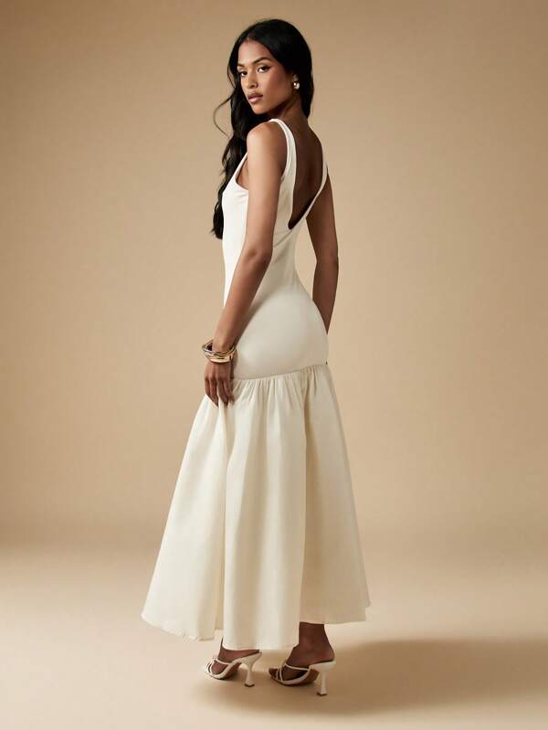 Missguided MISSGUIDED Modern Sleeveless Drop Waist Maxi Dress