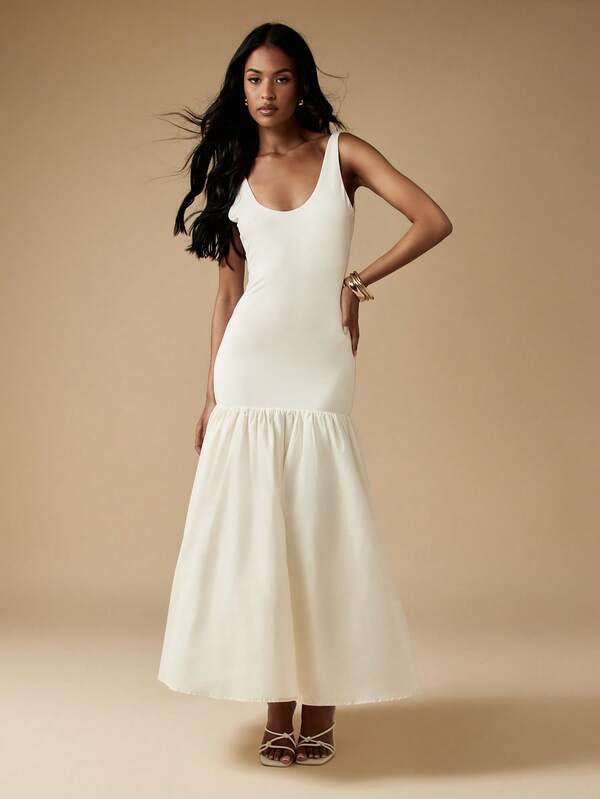 Missguided MISSGUIDED Modern Sleeveless Drop Waist Maxi Dress