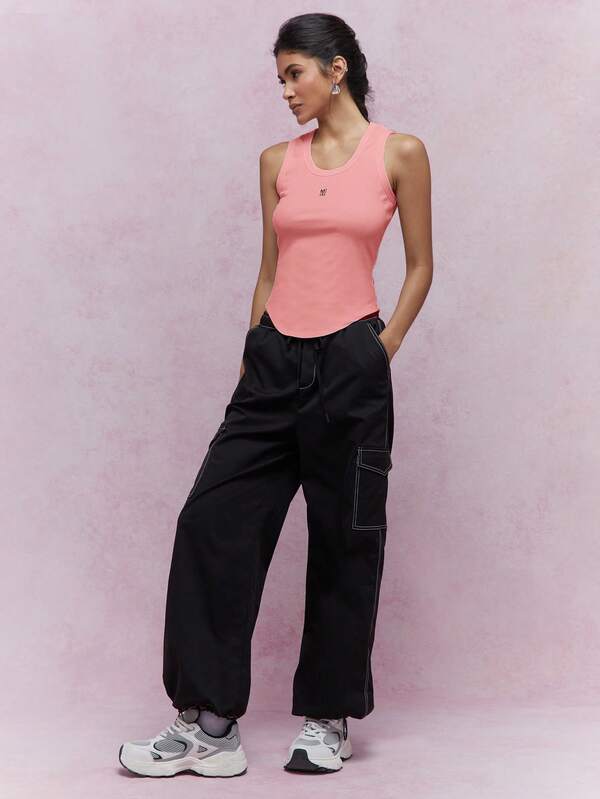 Missguided MISSGUIDED Moisture Wicking Ribbed Tank Top