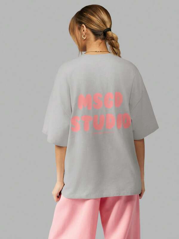 Missguided MISSGUIDED Msgd Studio Logo Oversized Women T-Shirt