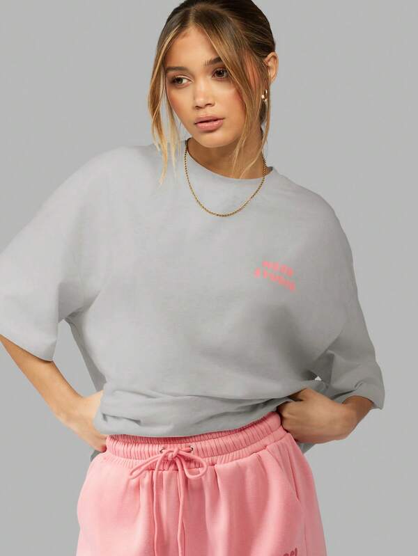 Missguided MISSGUIDED Msgd Studio Logo Oversized Women T-Shirt