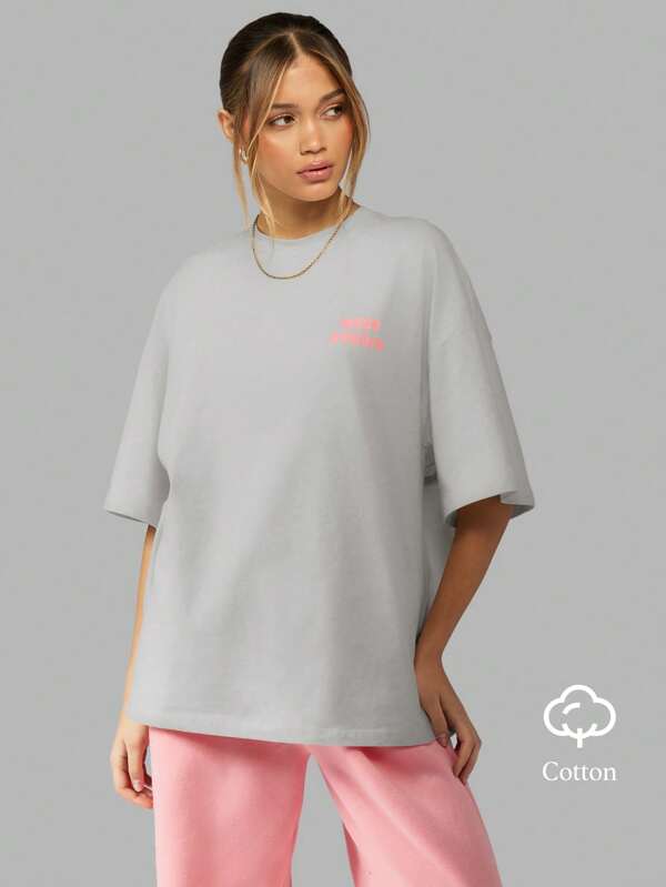 missguided MISSGUIDED Msgd Studio Logo Oversized Women T-Shirt