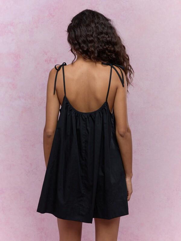 Missguided MISSGUIDED Music Festival Bubble Hem Tying Knot Strap Cami Mini Dress