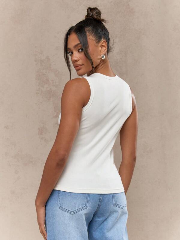 Missguided MISSGUIDED Music Festival Button Down Sleeveless Tank Top