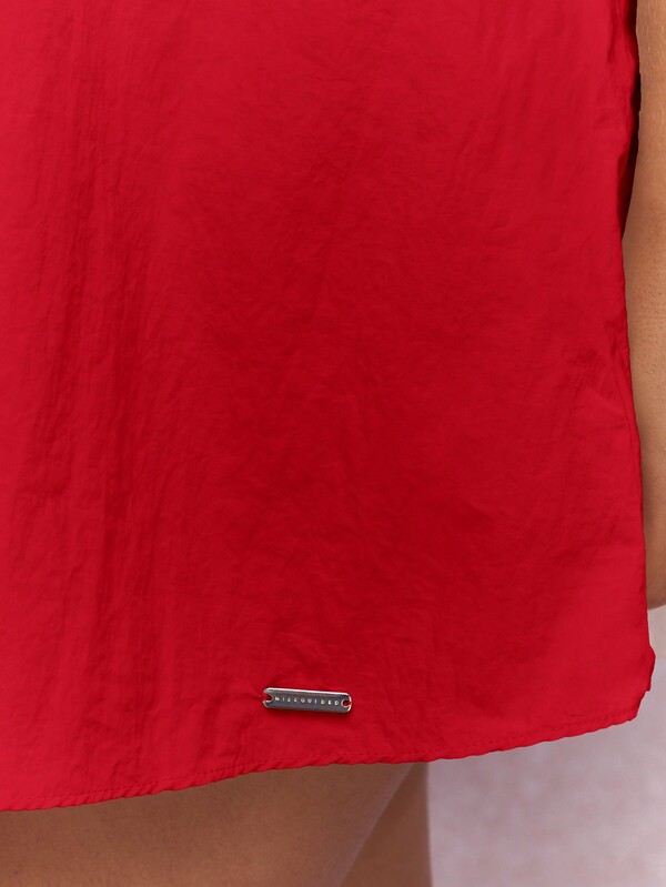 Missguided MISSGUIDED Music Festival Halter Neck Textured A Line Mini Dress Cute Sundress