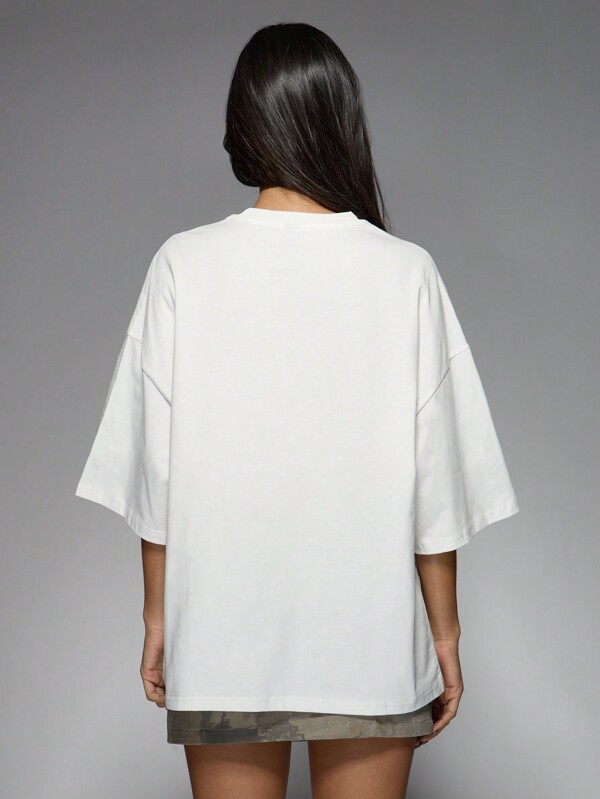 Missguided MISSGUIDED Nashville Varsity Style Oversized Graphic T-Shirt