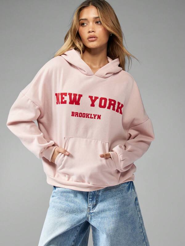missguided MISSGUIDED New York Brooklyn Varsity Hooded Women Sweatshirt