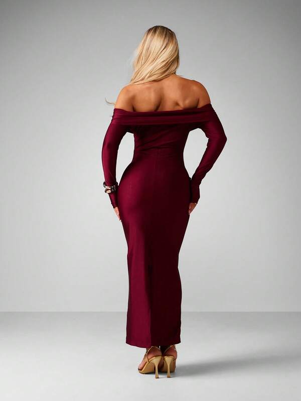 Missguided MISSGUIDED Off Shoulder Bodycon Dress With Twisted Detail