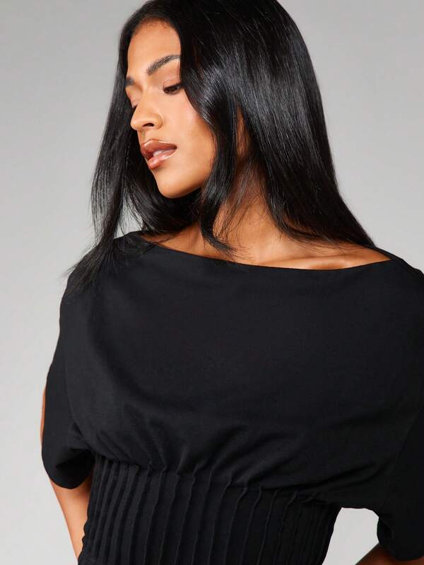 Missguided MISSGUIDED Off Shoulder Crop Top With Batwing Sleeves
