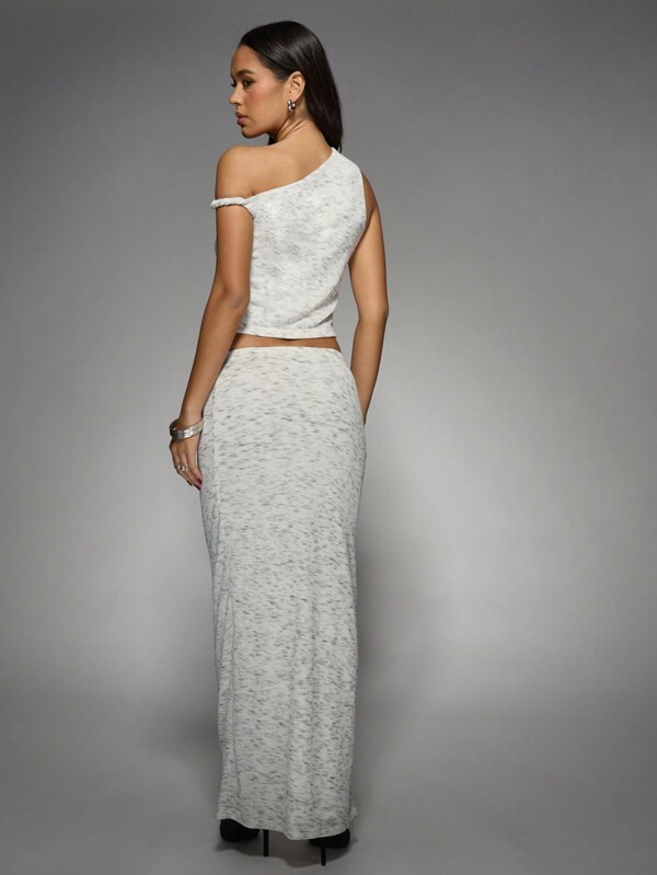 Missguided MISSGUIDED Off Shoulder Crop Top With Matching Maxi Skirt