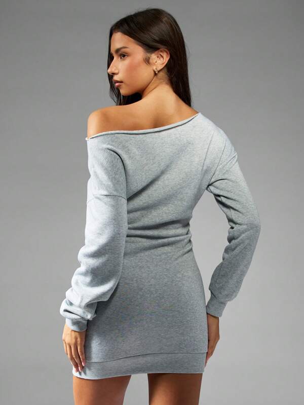 Missguided MISSGUIDED Off Shoulder Fitted Mini Dress With Cinched Waist