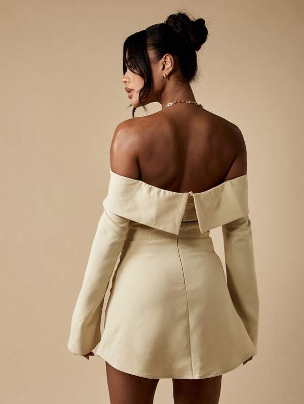 Missguided MISSGUIDED Off Shoulder Mini Dress With Corset Detail