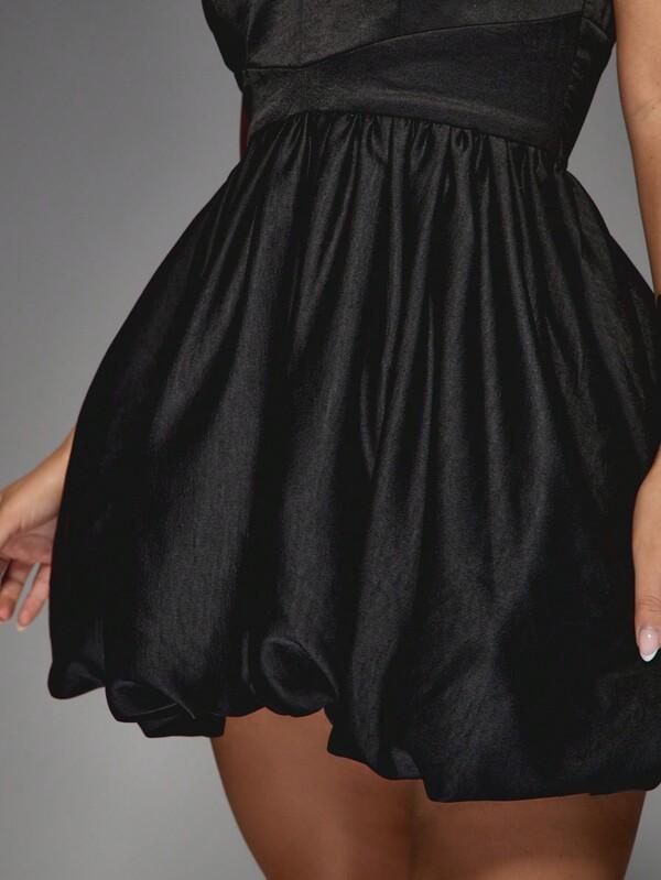Missguided MISSGUIDED Off Shoulder Puffball Mini Dress With Empire Waist