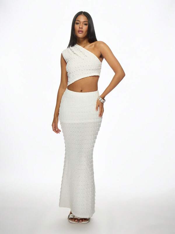 missguided MISSGUIDED One Shoulder Asymmetric Ribbed Knit Crop Top