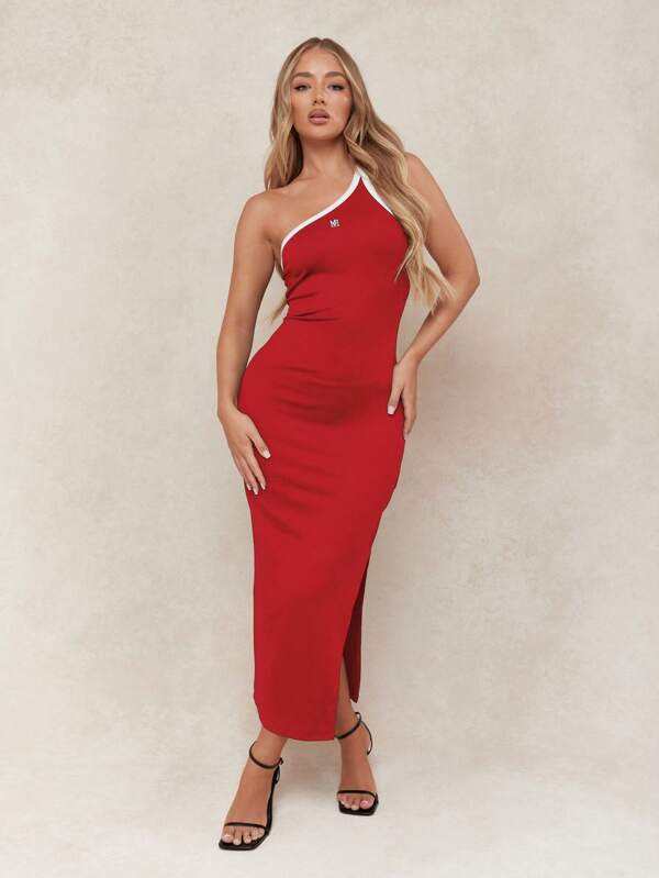 missguided MISSGUIDED One Shoulder Bodycon Maxi Dress Side Slit