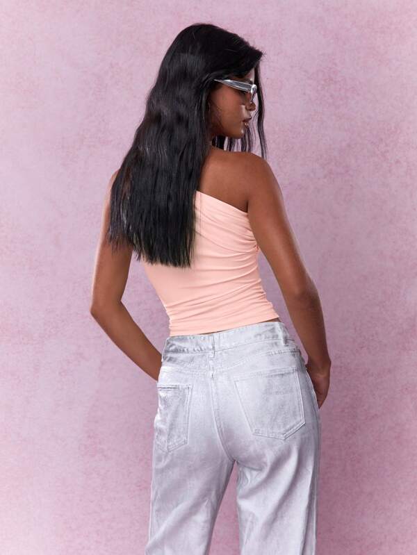 Missguided MISSGUIDED One Shoulder Crop Top Is Form Fitting And Stretchy