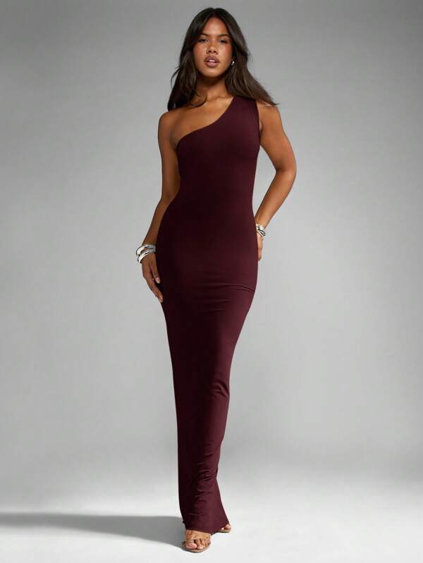 missguided MISSGUIDED One Shoulder Fishtail Maxi Evening Gown