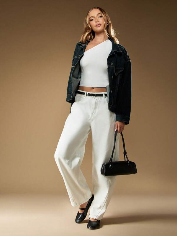 Missguided MISSGUIDED One Shoulder Sleeveless Crop Top
