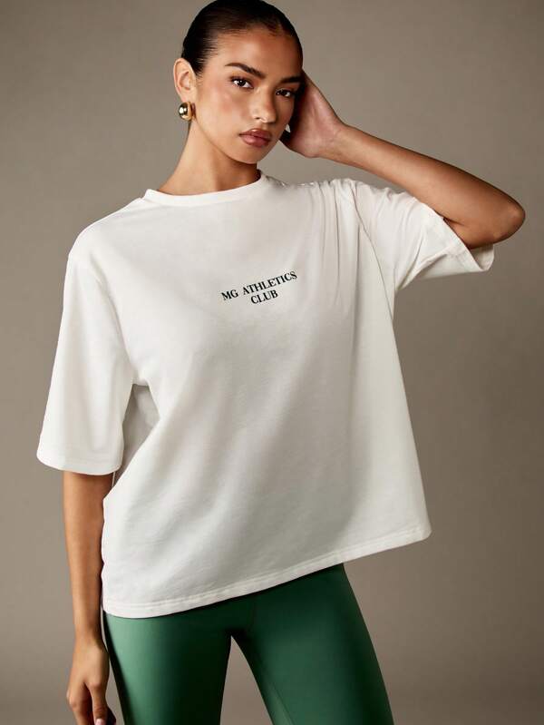 Missguided MISSGUIDED Oversized Athletics Club T-Shirt With Retro Graphics
