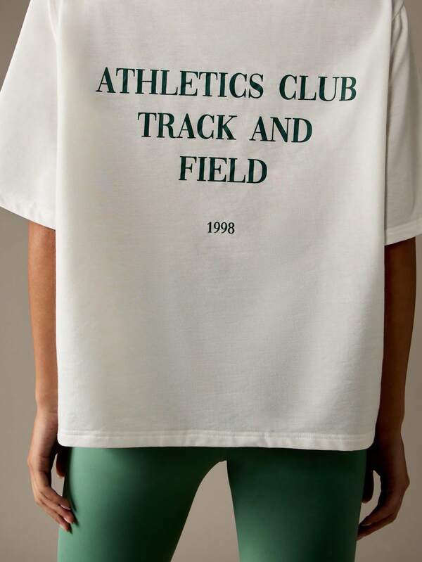 Missguided MISSGUIDED Oversized Athletics Club T-Shirt With Retro Graphics