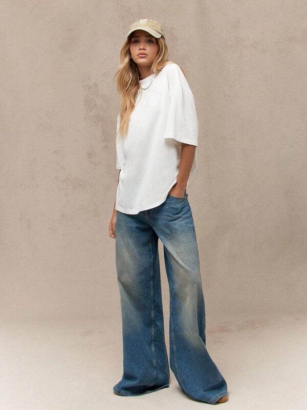 Missguided MISSGUIDED Oversized Basic Cotton T Shirt With Drop Shoulder