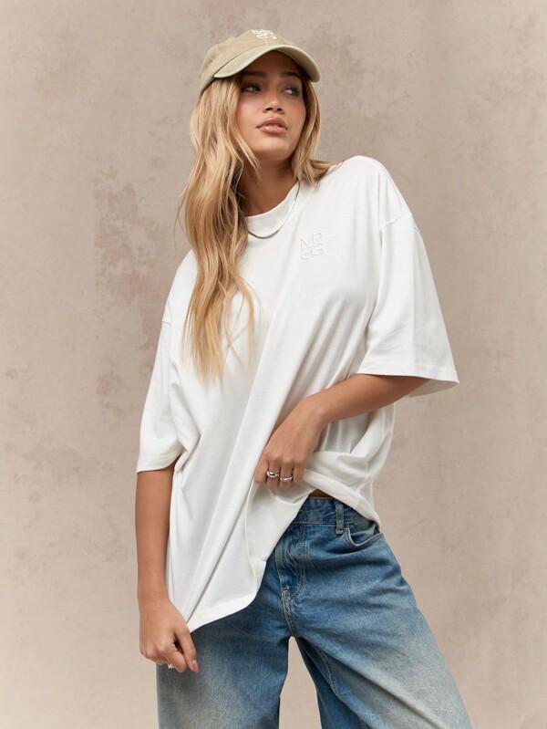 missguided MISSGUIDED Oversized Basic Cotton T Shirt With Drop Shoulder