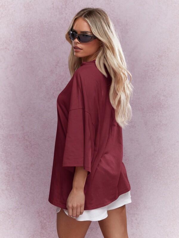 Missguided MISSGUIDED Oversized Bell Sleeve Logo T Shirt With Embroidered Detail