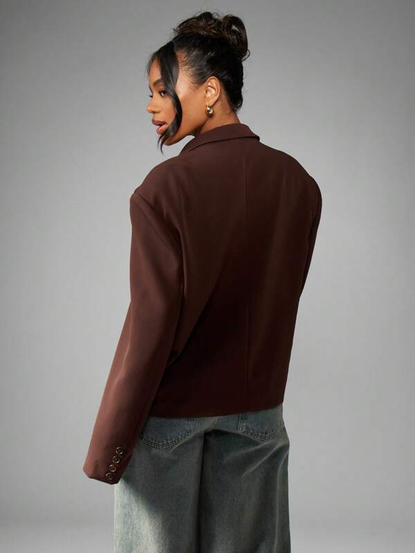 Missguided MISSGUIDED Oversized Blazer With Double Button And Lapel