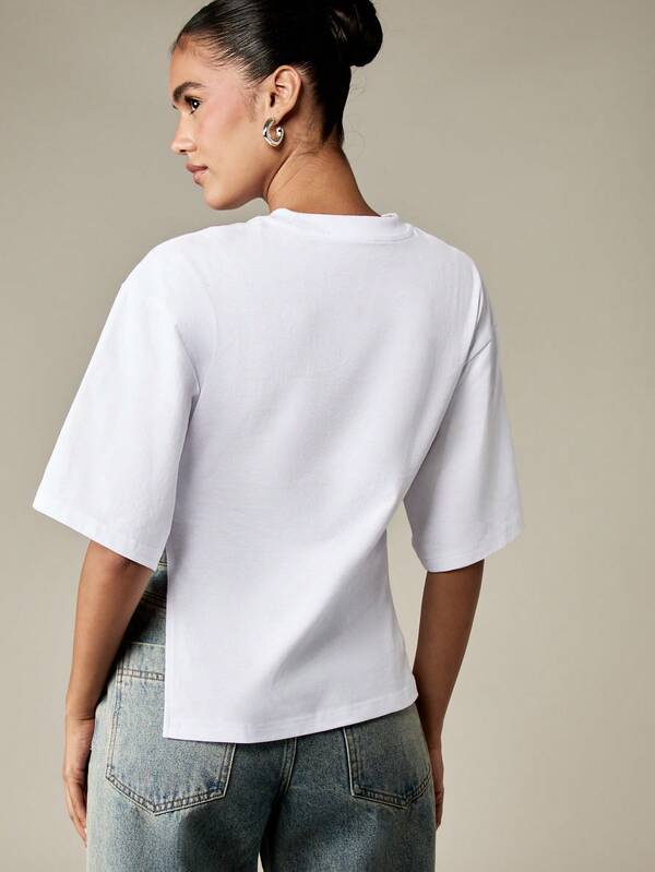 Missguided MISSGUIDED Oversized Boxy T-Shirt With Crew Neck