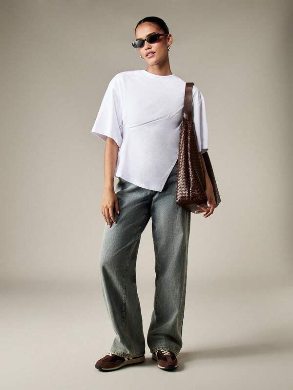 Missguided MISSGUIDED Oversized Boxy T-Shirt With Crew Neck