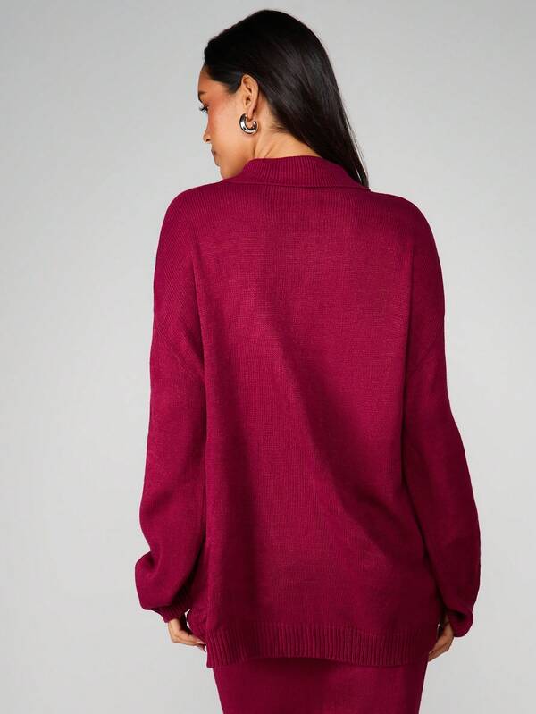 Missguided MISSGUIDED Oversized Cardigan With Button Closure And Pocket