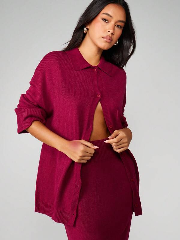 missguided MISSGUIDED Oversized Cardigan With Button Closure And Pocket