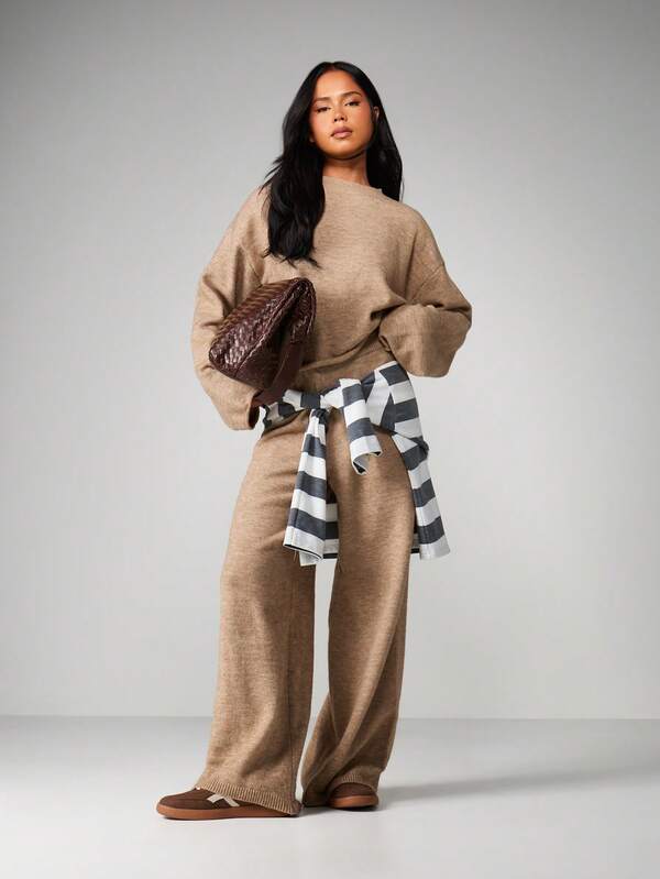 missguided MISSGUIDED Oversized Chunky Knit Co Ord Set