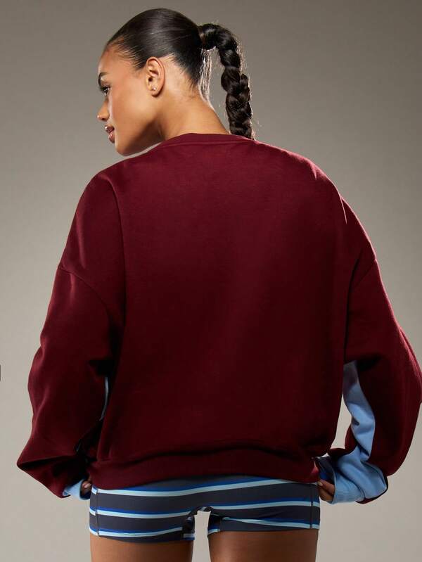 Missguided MISSGUIDED Oversized Color Block Sweatshirt With Stripe Panel