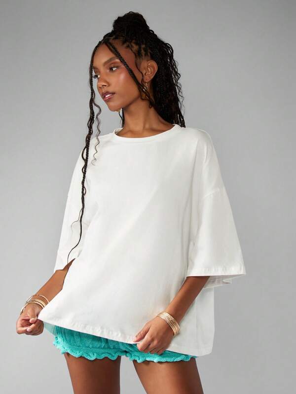 Missguided MISSGUIDED Oversized Cotton Design Print Short Sleeve Women T-Shirts