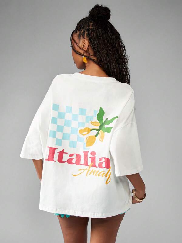 missguided MISSGUIDED Oversized Cotton Design Print Short Sleeve Women T-Shirts