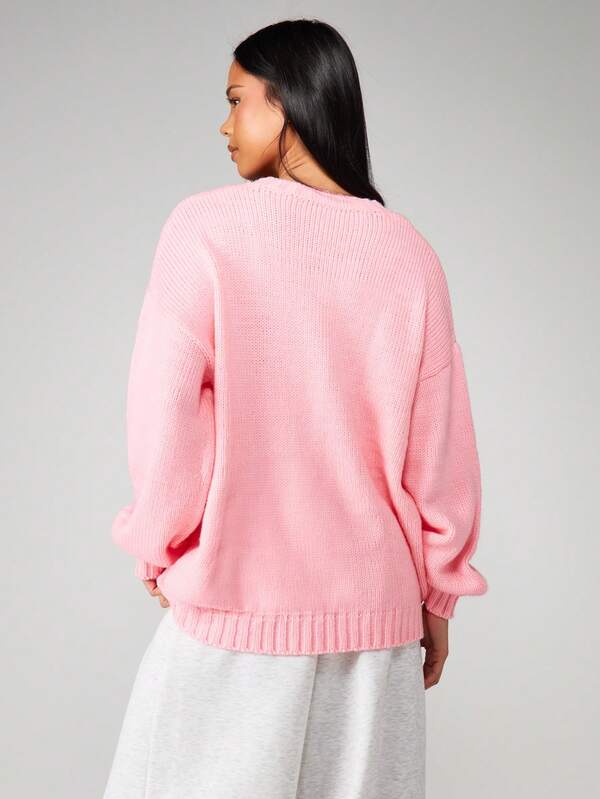 Missguided MISSGUIDED Oversized Crew Neck Knit Sweater